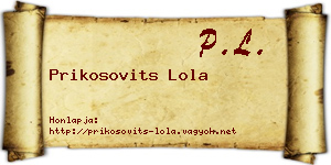 Prikosovits Lola névjegykártya